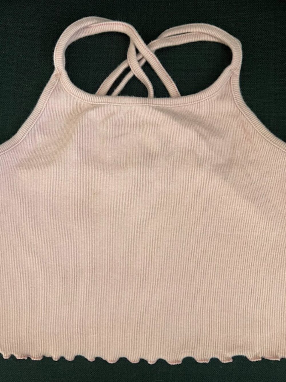 Art Class Pink Ribbed Criss Cross Back Tank Top Size Large 10 12
